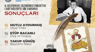 11. Erzurumlu Emrah’tan Cahit Külebi’ye Şiir Yarışması sonuçlandı.