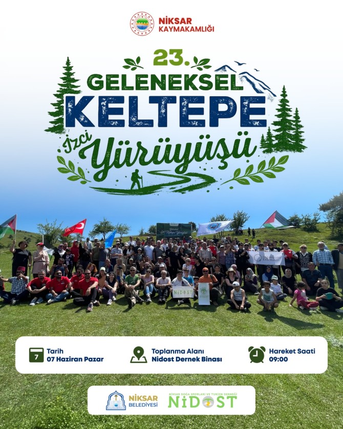 Niksar Kaymakamlığımız, Niksar Belediyemiz ve NİDOST iş birliğiyle düzenlenen 23. Geleneksel Keltepe İzci Yürüyüşü ve Çevre Haftası Etkinlikleri kapsamında doğasever hemşehrilerimizi Keltepe’nin eşsiz güzellikleriyle buluşturuyoruz
