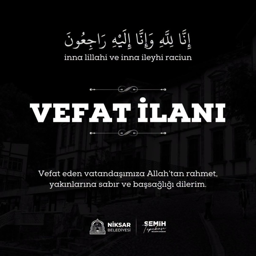 Kapıağzı Köyü’nden olup ilçemizde ikamet eden, merhum Rahim Bilek’in g...