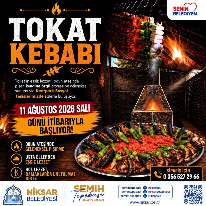 Tokat Kebabı Kentpark Sosyal Tesislerimizde Başlıyor! 🔥